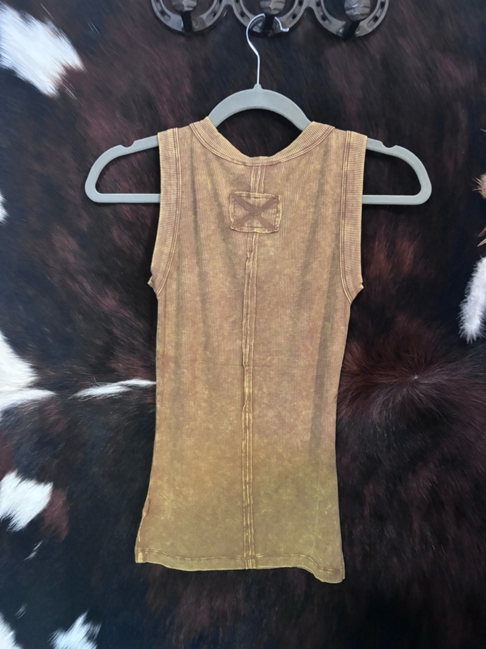 Zenana Camel Ribbed Scoop Neck Tank - Picture 2 of 2
